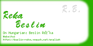 reka beslin business card